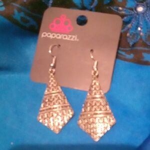 Paparazzi Gold Etched Diamond Drop Earrings